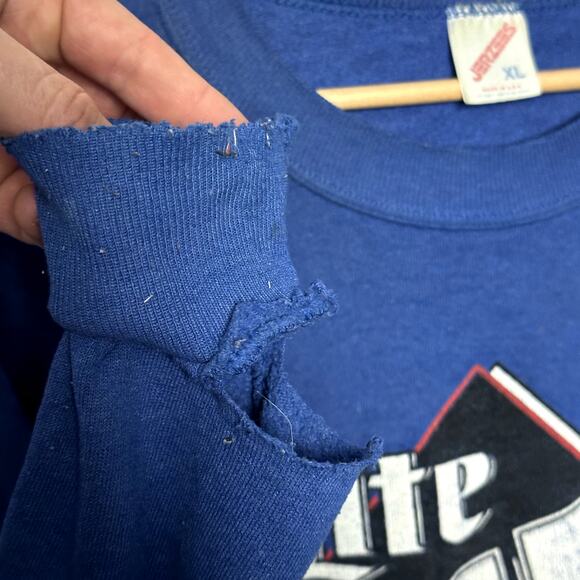 Vintage Beer Sweatshirt Size large Miller Lite ICE 90s Distressed - Picture 6 of 8